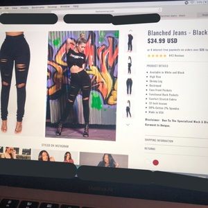 Fashion Nova black ripped jeans